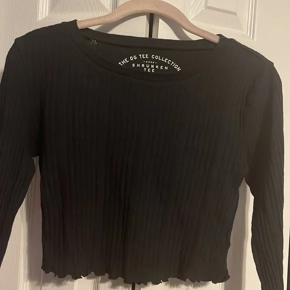 NWOT Aeropostale long sleeve shrunken tee in black size Medium - Picture 6 of 8